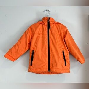 Sears Orange Raincoat with Hood and Water-Resistant Fabric Size 2 Unisex